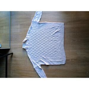 Mersea sweater cream cableknit sweater one size coastal Beachy cozy soft